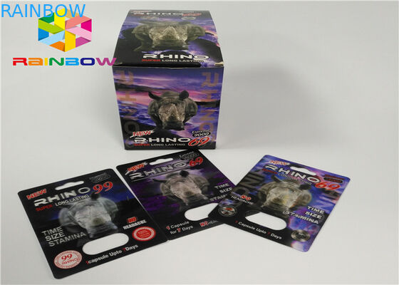 Vỉ chai nhựa chèn thẻ tăng cường nam Thuốc đóng gói 3d từ thẻ / hộp hiển thị