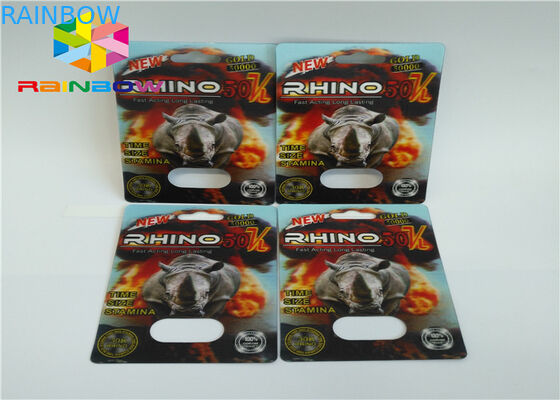 Thuốc tăng cường sinh lý nam Bao bì gói vỉ Rhino 3D vỉ cho gói viên nang