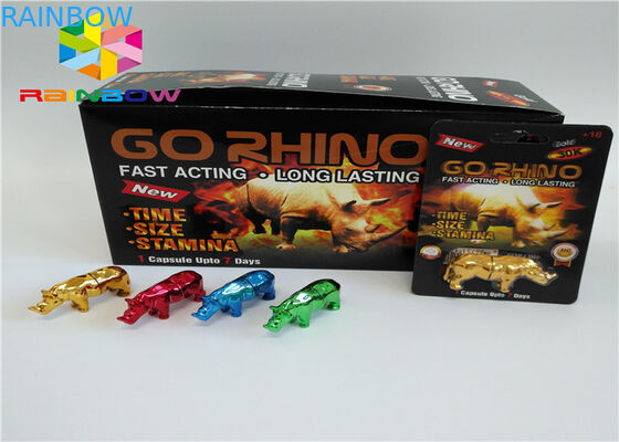 Thuốc tăng cường sinh lý nam Bao bì gói vỉ Rhino 3D vỉ cho gói viên nang