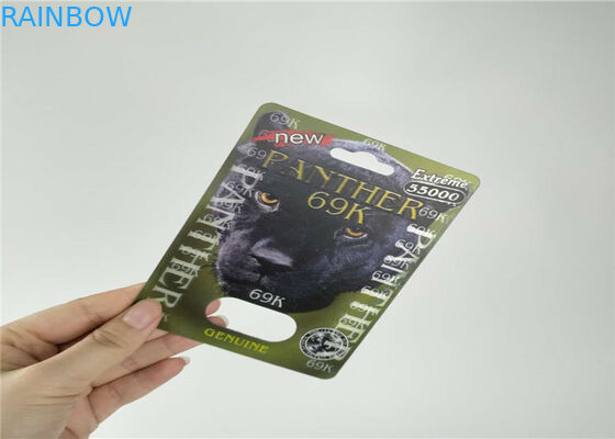 Rhino Pill Capsule Vỉ đóng gói Thẻ 3D Chai Chai Không vỡ Thời gian sử dụng dài