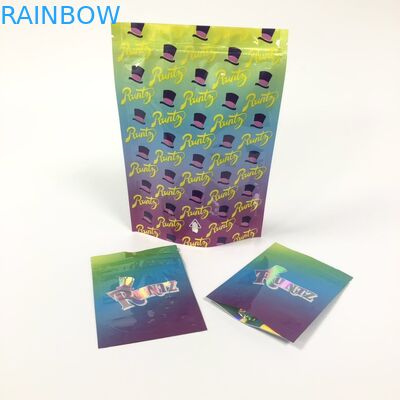 Stand Up Herbal Incense Bao bì Hologpson Laser Film Runtz Túi với Ziplock