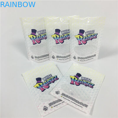 White Runtz Smell Proof Stand Up Túi Weed Túi Bao bì Mylar Doypack Túi