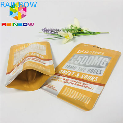 Tái sử dụng nhựa đứng lên túi dây kéo túi Matt Hoàn thành với cửa sổ rõ ràng phía trước