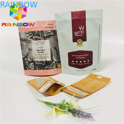 Túi trà mờ Bao bì đứng lên Túi nhôm lá có khóa kéo / vết rách