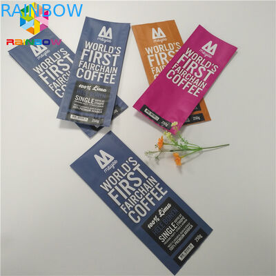 Quad Seal Matte Thành phẩm túi giấy Bao bì Gusset Túi cà phê có van