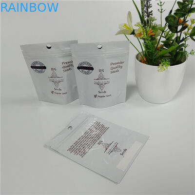 Tự đứng Weed Hạt nhựa Túi Ziplock In tùy chỉnh Matt Đen Lá Túi
