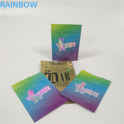Túi nhựa 3,5 gram Bao bì đứng lên Mylar Ziplock Weed Runtz Túi gai