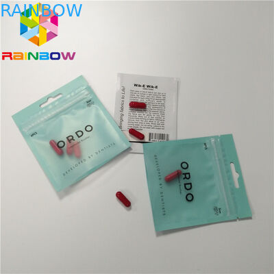 3 mặt dấu niêm phong Pill Pill Túi bao bì Nhôm lá Ziplock In tùy chỉnh