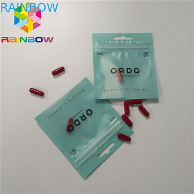 3 mặt dấu niêm phong Pill Pill Túi bao bì Nhôm lá Ziplock In tùy chỉnh