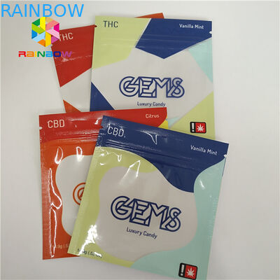 Thảo dược có thể tái chế Bao bì Túi nhựa 3 mặt kín Tùy chỉnh với Zipper