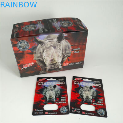 Rhino 69 Red Panther Thẻ 3d Vỉ nhựa Bao bì Kích cỡ tùy chỉnh cho Nam Capsule