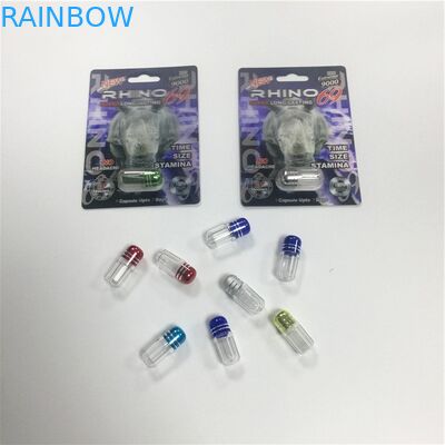 Mini Nhựa PS Chai Vỉ Bao bì Đóng gói Rhino 69 Viên thuốc Viên nang hình dạng viên đạn