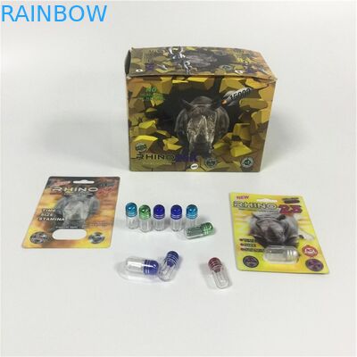 Mini Nhựa PS Chai Vỉ Bao bì Đóng gói Rhino 69 Viên thuốc Viên nang hình dạng viên đạn