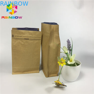 Flat bottom Snack Bag Bao bì Tùy chỉnh In Giấy kraft Nhôm Zipper Zipper Top