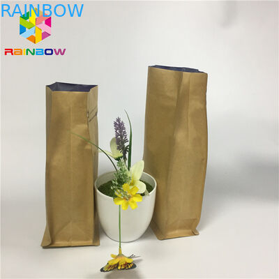 Flat bottom Snack Bag Bao bì Tùy chỉnh In Giấy kraft Nhôm Zipper Zipper Top