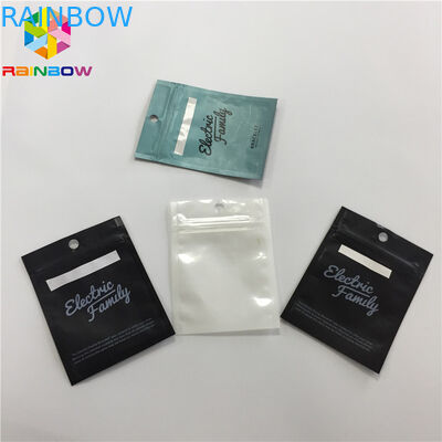 Rõ ràng nhựa phía trước Mylar Ziplock đứng lên Túi ba bên cho cáp USB