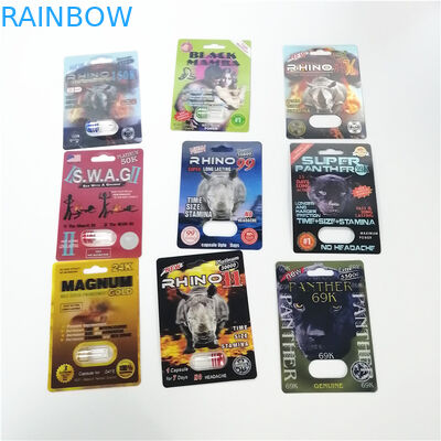 Rhino 69 Bao bì thẻ 3D Bao bì Nam Tăng cường Viên nang Nhựa Chèn Hộp thẻ 3d