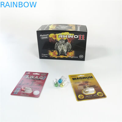 Sử dụng y tế Bao bì thẻ vỉ Rhino 11 Magnum 24k Thẻ 3D Gói hàng tồn kho