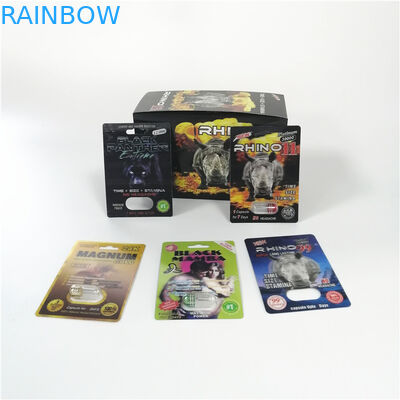 Sử dụng y tế Bao bì thẻ vỉ Rhino 11 Magnum 24k Thẻ 3D Gói hàng tồn kho