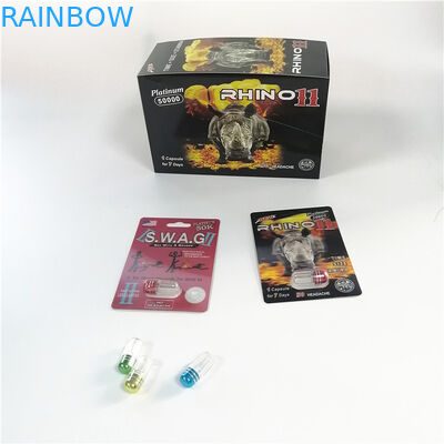 Bao bì vỉ tùy chỉnh vỉ Rhino Container Bullet cho nam Bao bì viên nang tăng cường