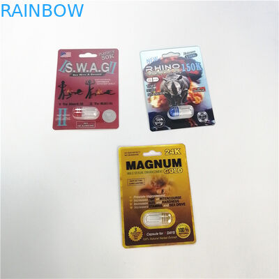 Rhino 69 Series Bao bì thẻ vỉ nam Thuốc tăng cường thuốc 3d Đóng gói vỉ thuốc