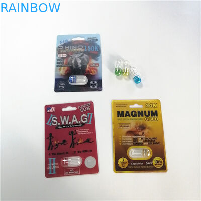 Vỉ nhựa 3D Rhino Bao bì Kích thước tùy chỉnh cho viên nang tình dục nam