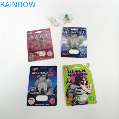 Vỉ nhựa 3D Rhino Bao bì Kích thước tùy chỉnh cho viên nang tình dục nam