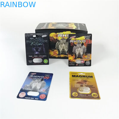 Slide Blister Bao bì Thẻ Thuốc tăng cường Nam Đóng gói Kích thước tùy chỉnh