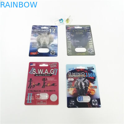 Bao bì giấy vỉ bao bì Hiệu ứng in 3D Hiệu ứng Rhino 69 Viên nang