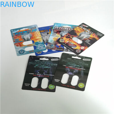Thuốc tăng cường cho nam Thuốc vỉ Thẻ Đóng gói Tùy chỉnh In Rhino 69 Thẻ 3D Thuốc tránh thai