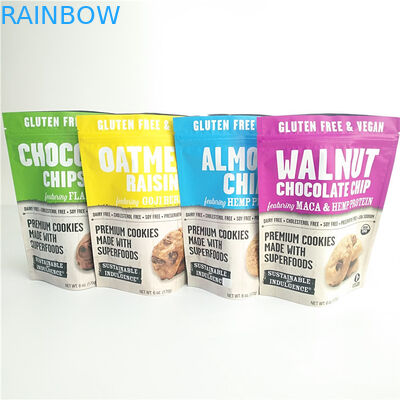 Gluten Free Snack Bag Bao bì Thực phẩm Bao bì Cookies Mùi túi bằng chứng với Ziplock