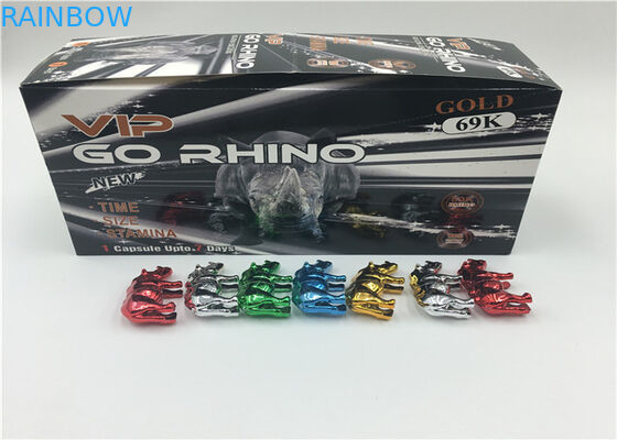 Hiệu ứng 3D Hologram Pill Blister Card Bao bì Rhino 69 Container Bullet Bền