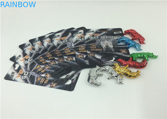 FDA / SGS Rhino Blister Card Bao bì Thẻ Màu tùy chỉnh cho thuốc kích dục nam