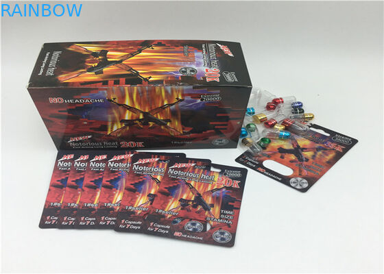 Logo tùy chỉnh Hiệu ứng 3D Vỉ gói Bao bì Đàn ông Thẻ tăng cường cho siêu thuốc