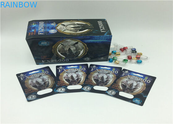 Logo tùy chỉnh Hiệu ứng 3D Vỉ gói Bao bì Đàn ông Thẻ tăng cường cho siêu thuốc