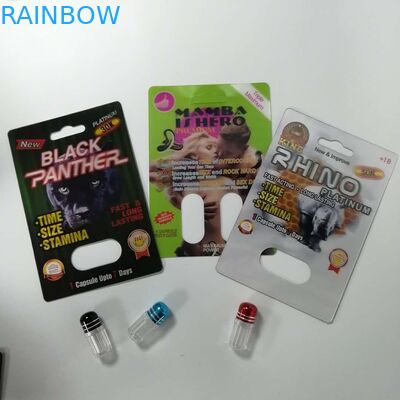 Thuốc tăng cường tình dục Thuốc đóng gói thẻ vỉ Rhino 69 Chống ẩm có thể tái chế