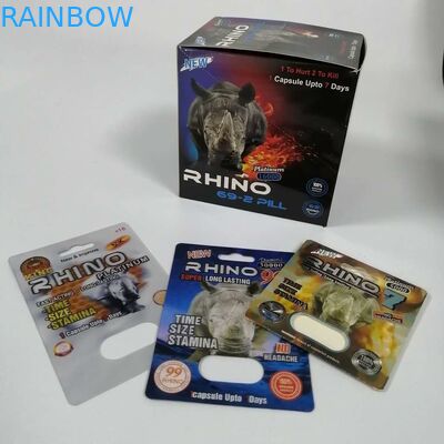 Thuốc tăng cường tình dục Thuốc đóng gói thẻ vỉ Rhino 69 Chống ẩm có thể tái chế
