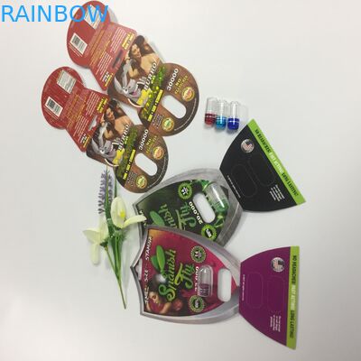 Thương hiệu Rhino 69 Viên nang Thuốc vỉ Thẻ nhựa 3d Thuốc tình dục Đóng gói Tùy chỉnh