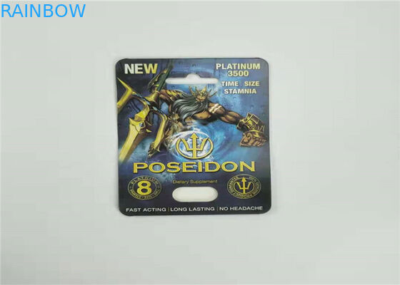 Eco thân thiện với vỉ bao bì Thẻ Rhino 7 Hộp hiển thị thẻ giấy cho nam Enhancer Capsule