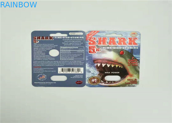 Eco thân thiện với vỉ bao bì Thẻ Rhino 7 Hộp hiển thị thẻ giấy cho nam Enhancer Capsule