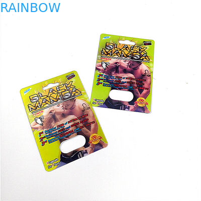 Faddish Slide Vỉ nhựa Bao bì Đen Mamsa 3d Thẻ nhựa Bìa cho thuốc tình dục