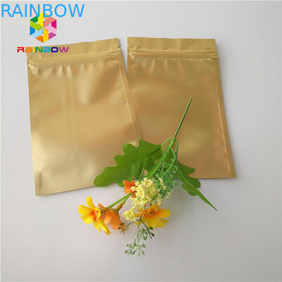 Túi nhựa bóng mờ Ziplock Bao bì Kim loại Vàng Lá cho Cbd Kratom