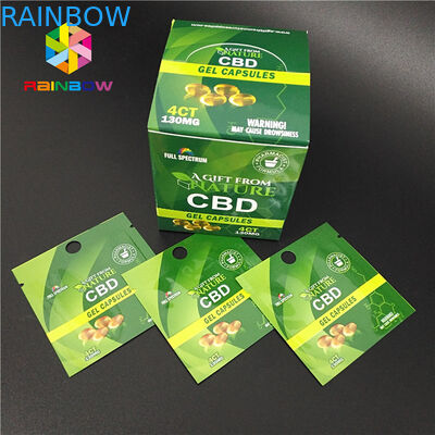 In ấn kỹ thuật số bao bì thảo dược CBD Gummy tự nhiên Cây gai dầu kẹo dẻo