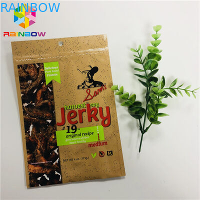 Túi đựng thức ăn bằng nhôm có mùi thơm đứng lên Mylar Jerky / túi trái cây khô