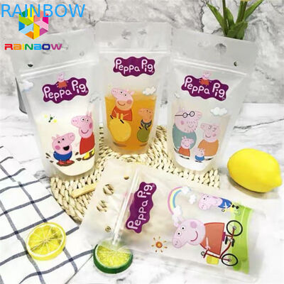 Chất liệu nhựa PET Nước ép thực phẩm Túi đóng gói Túi Doypack CMYK In bằng tay cầm