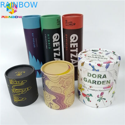 Hộp giấy kraft Bao bì hình tròn Logo tùy chỉnh in cho quà tặng / mỹ phẩm / thực phẩm