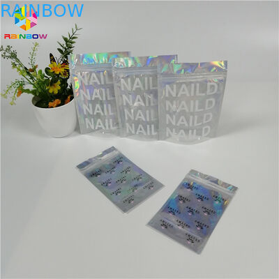 Đứng lên trang điểm tùy chỉnh túi tổ chức Một mặt rõ ràng Bao bì laser ba chiều