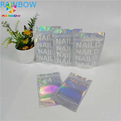 Glossy Mylar Trang điểm Mỹ phẩm Túi tổ chức hình ba chiều Lá rõ ràng với Logo tùy chỉnh