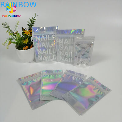 Glossy Mylar Trang điểm Mỹ phẩm Túi tổ chức hình ba chiều Lá rõ ràng với Logo tùy chỉnh