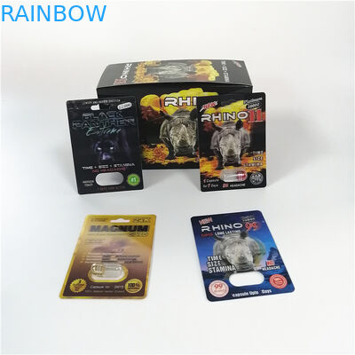 Thuốc tăng cường tình dục Thuốc đóng gói vỉ vỉ Dòng Rhino cho bột Gói viên nang tình dục